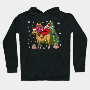 Funny Santa Riding Horse Christmas Pajama Gifts Hoodie